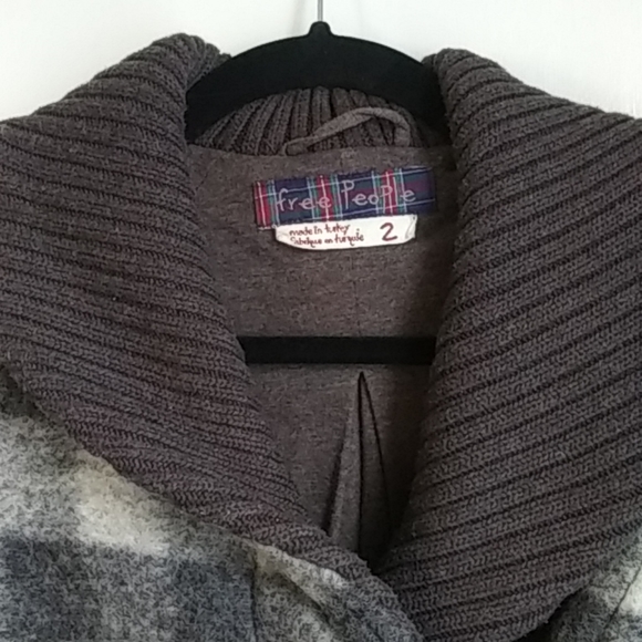 Free People Plaid Buffalo Swing Coat. - Picture 2 of 5